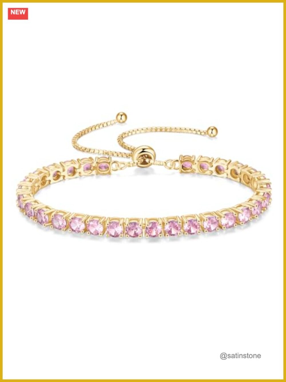 Sterling Silver Gold Plated Tennis Bracelet 925 Adjustable Bolo Chain Fine